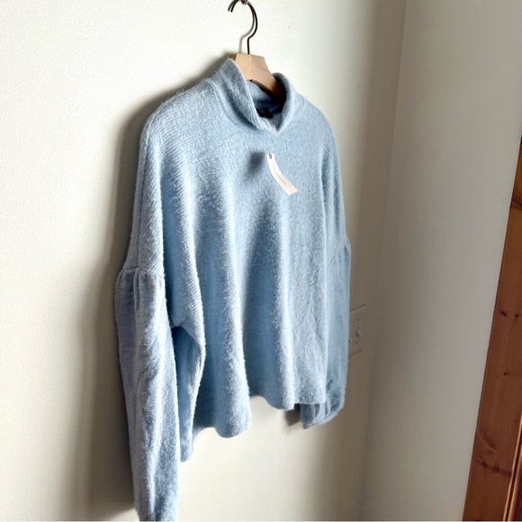 NWT Anthropologie Sanctuary Keep Warm Fuzzy Sweater, Light Blue - Picture 4 of 12